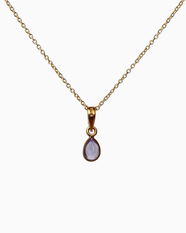 gold plated amethyst small stone necklace by veda