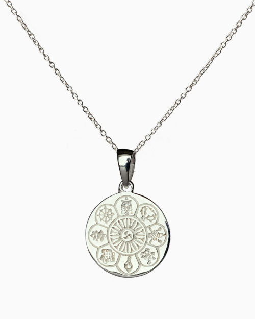 silver auspicious circle necklace by veda