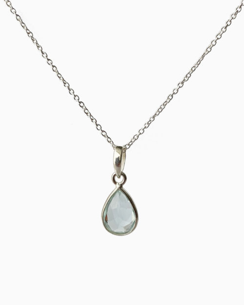 silver blue topaz medium stone necklace by veda