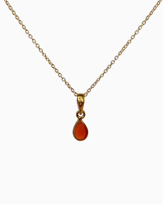gold plated carnelian small stone necklace by veda