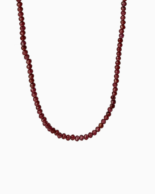 garnet beaded necklace by veda