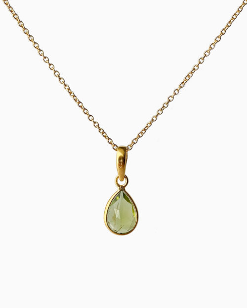 gold plated medium peridot necklace by veda