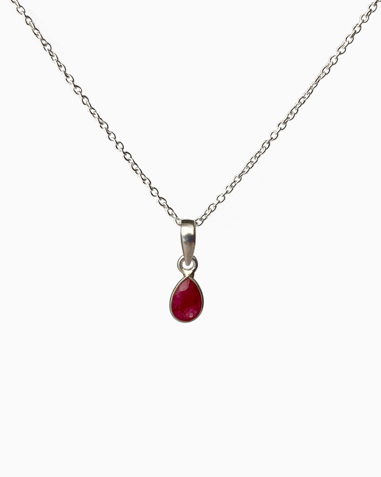 ruby necklace Small Ruby Pendant Necklace - Veda Jewelry