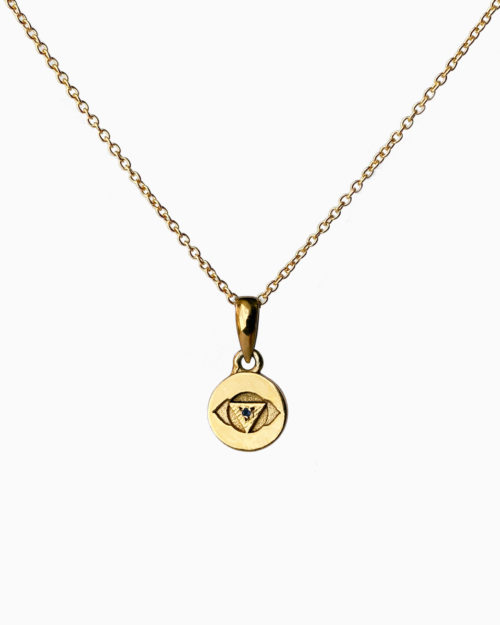 gold plated third eye chakra necklace by veda