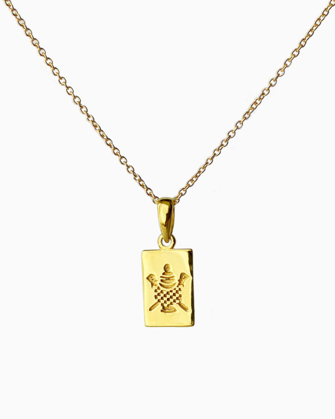 gold plated treasure vase necklace by veda