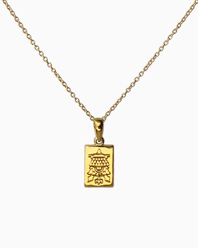 gold plated victory sign necklace by veda