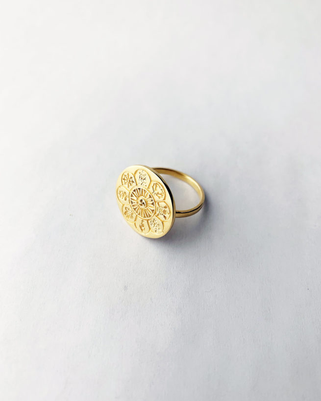 gold plated auspicious ring by veda