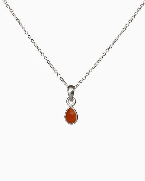 silver carnelian small stone necklace by veda
