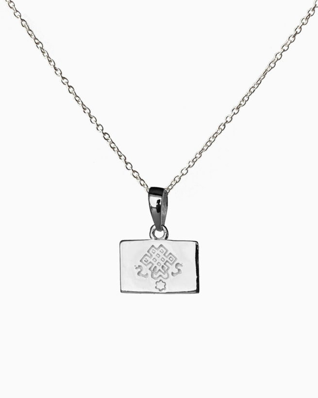 silver endless knot necklace by veda jewelry
