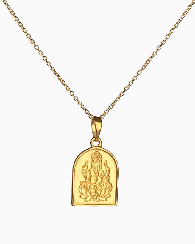 gold plated ganesh pendant by veda