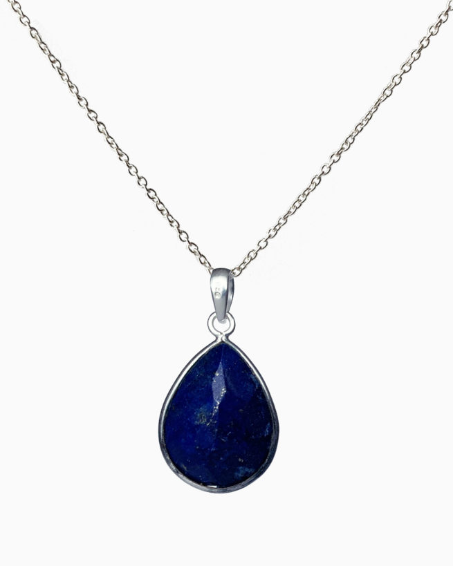 silver large lapis necklace by veda