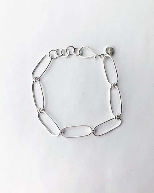 silver large link bracelet by veda