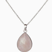 Large Rose Quartz Pendant Necklace 