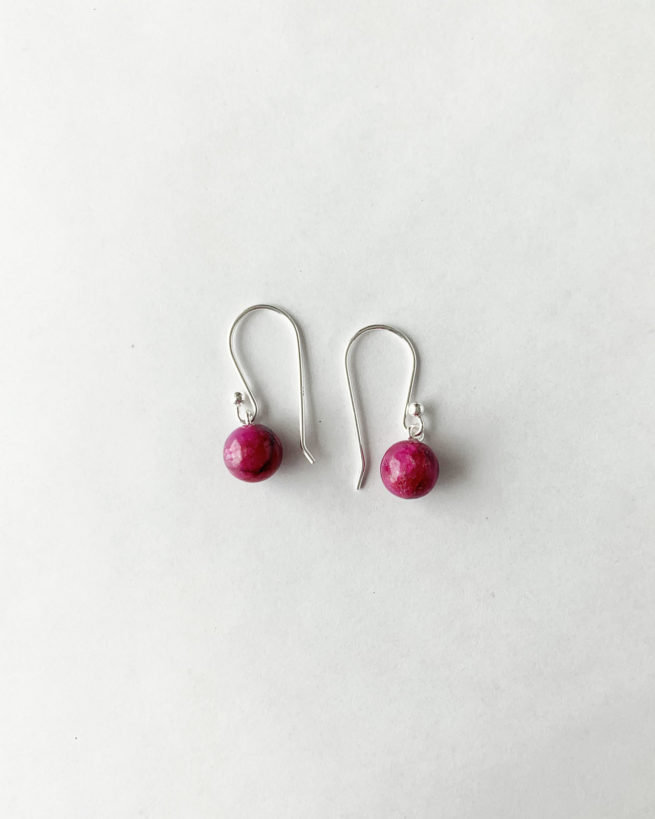 ruby silver drop earrings by veda