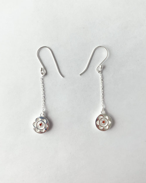 silver sacral chakra chain earrings by veda