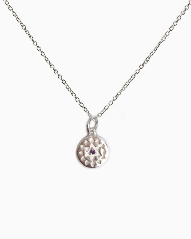 crown chakra necklace in silver by veda