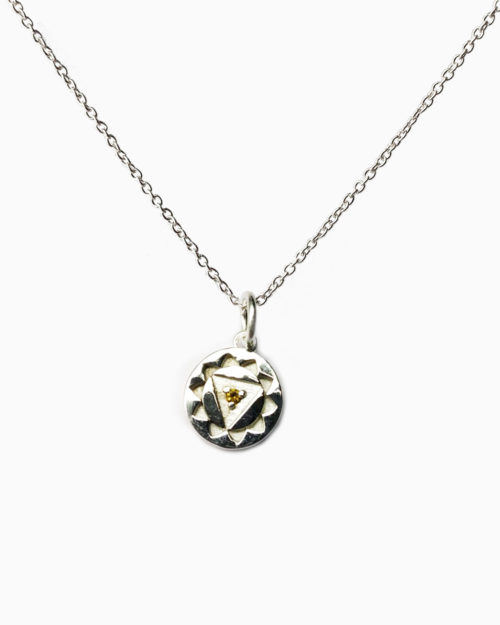solar plexus chakra necklace in silver by veda