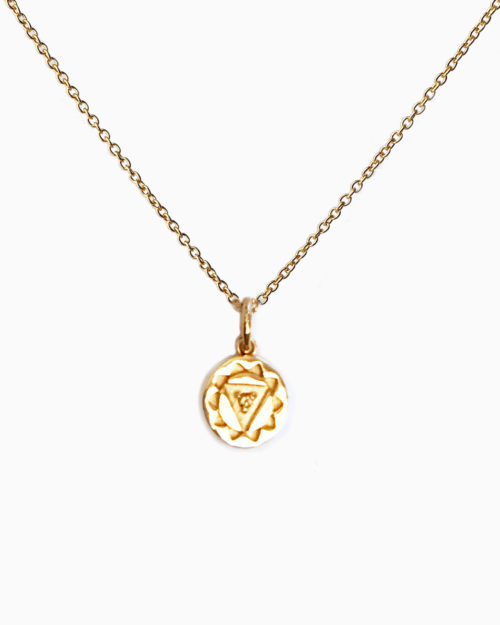 solar plexus chakra necklace in gold plate by veda